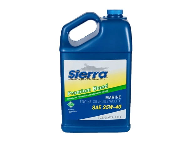 SIERRA Engine Oil, 25W-40 4,7 liter Annbefales til Bensin innenbords motorer